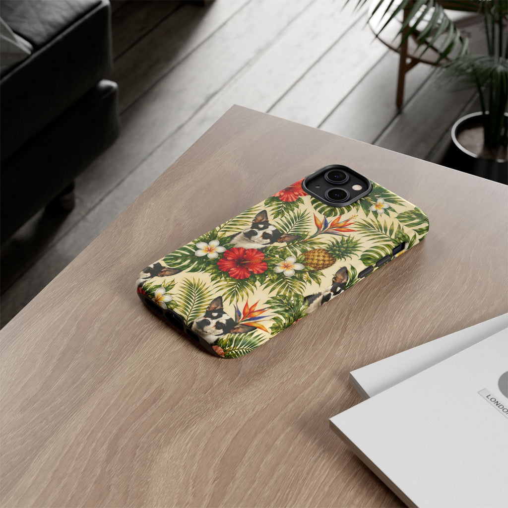 Tropical chihuahua Phone Case — Floral Pineapple Protective Tough Case