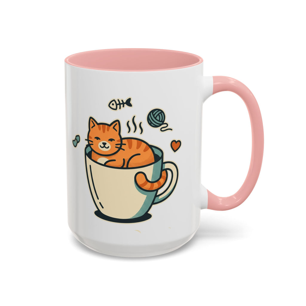 Cat in Cup Coffee Mug — Cute Cat Lover Accent Mug (11/15oz)