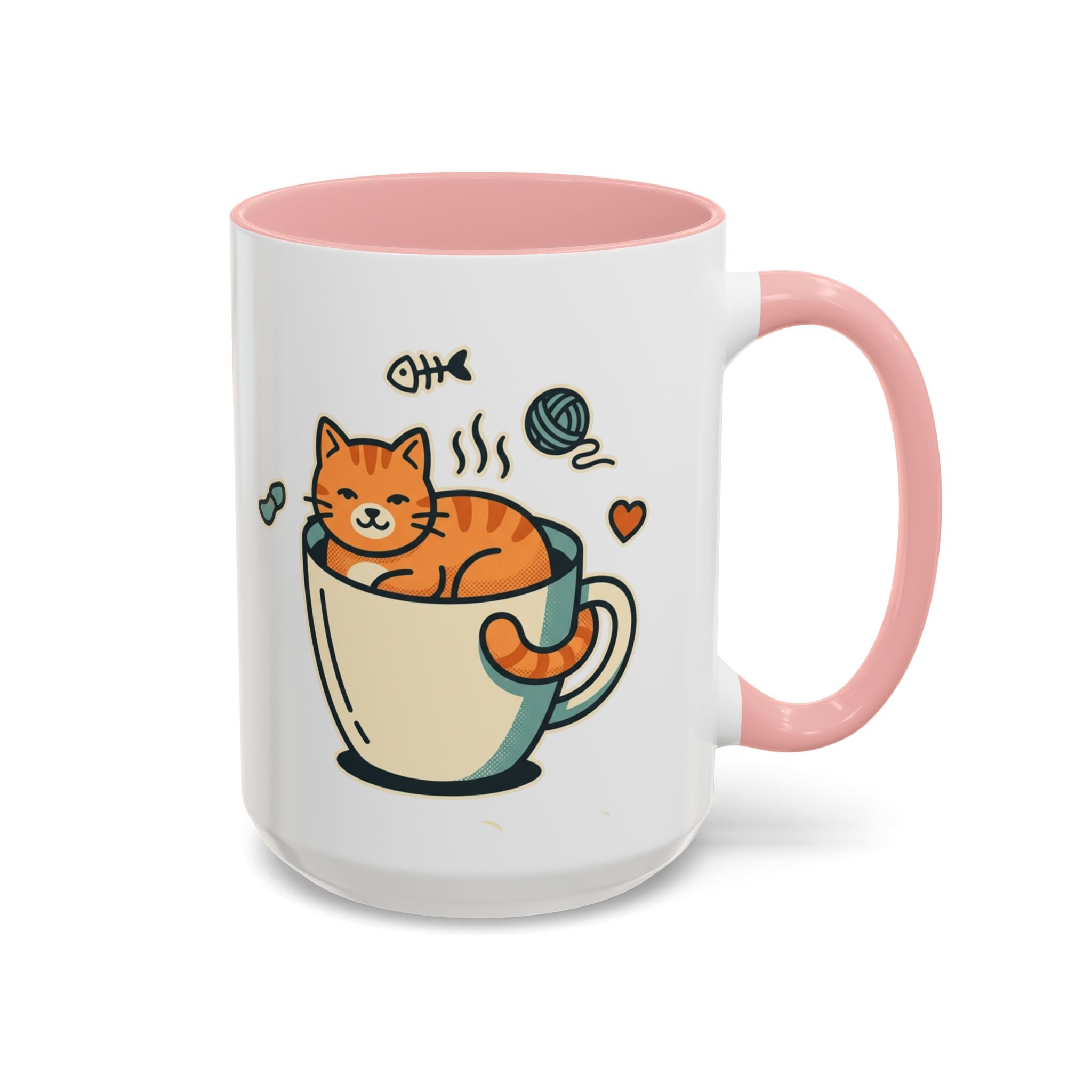 Cat in Cup Coffee Mug — Cute Cat Lover Accent Mug (11/15oz)