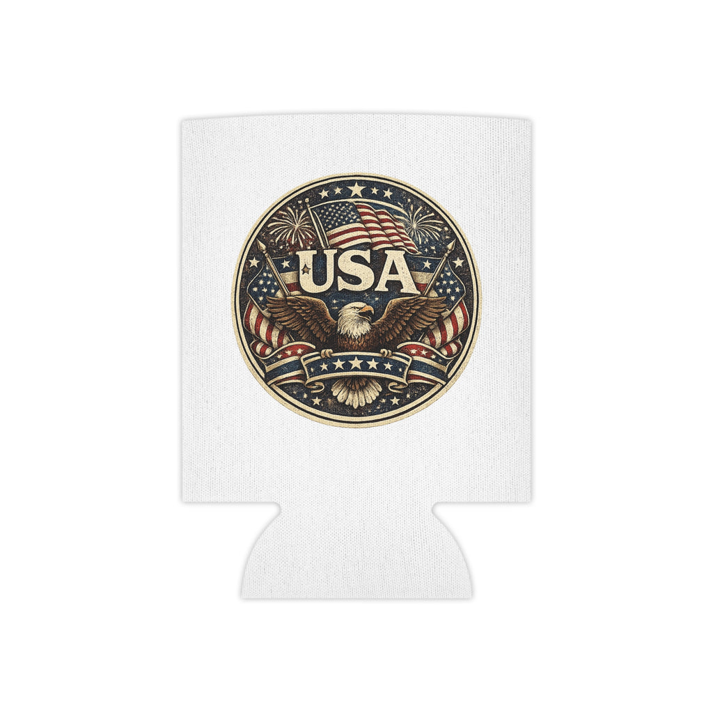 USA Eagle Can Cooler - Patriotic American Flag Beer Holder for 4th of July