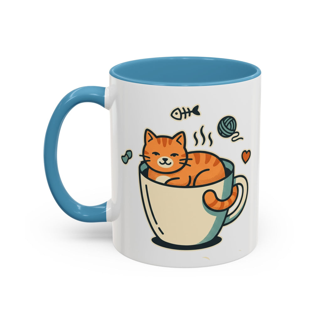 Cat in Cup Coffee Mug — Cute Cat Lover Accent Mug (11/15oz)