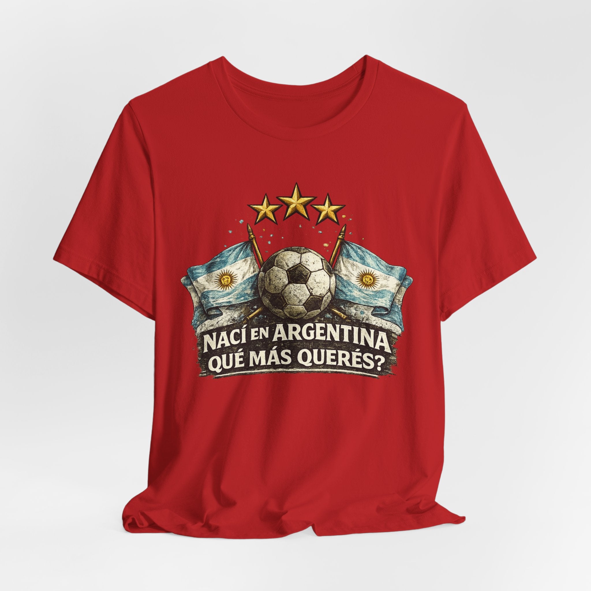 Argentina Soccer T-Shirt — "Nací en Argentina, ¿Qué más querés?" Vintage Football Tee