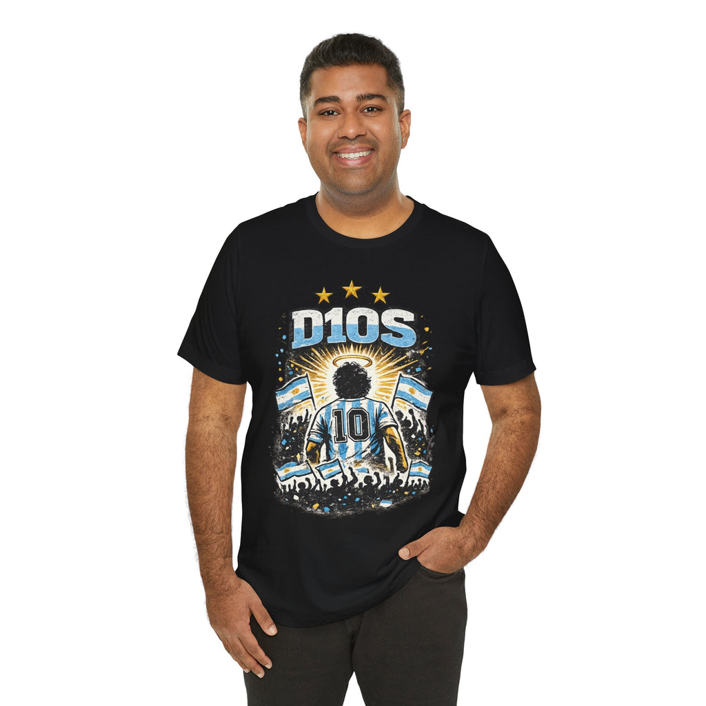Dios 10 Argentina Soccer Tee — Maradona Tribute Football Shirt