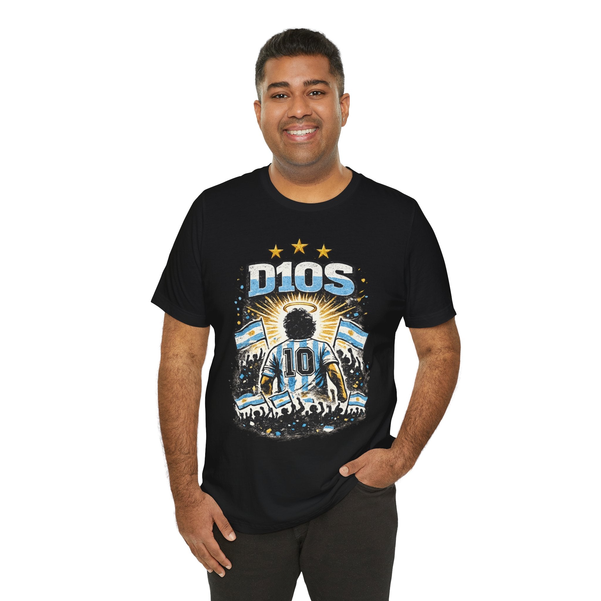 Dios 10 Argentina Soccer Tee — Maradona Tribute Football Shirt