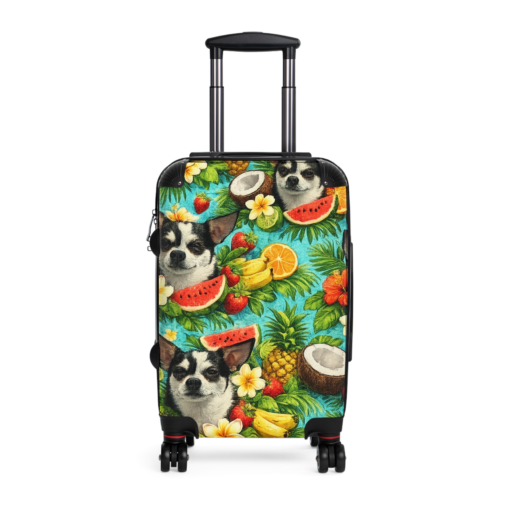 Tropical chihuahua Suitcase – Colorful Fruit & Floral Carry-On Luggage