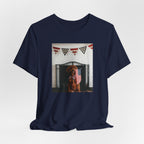 Patriotic Dog T-Shirt - Photo Print with American Flag Bunting