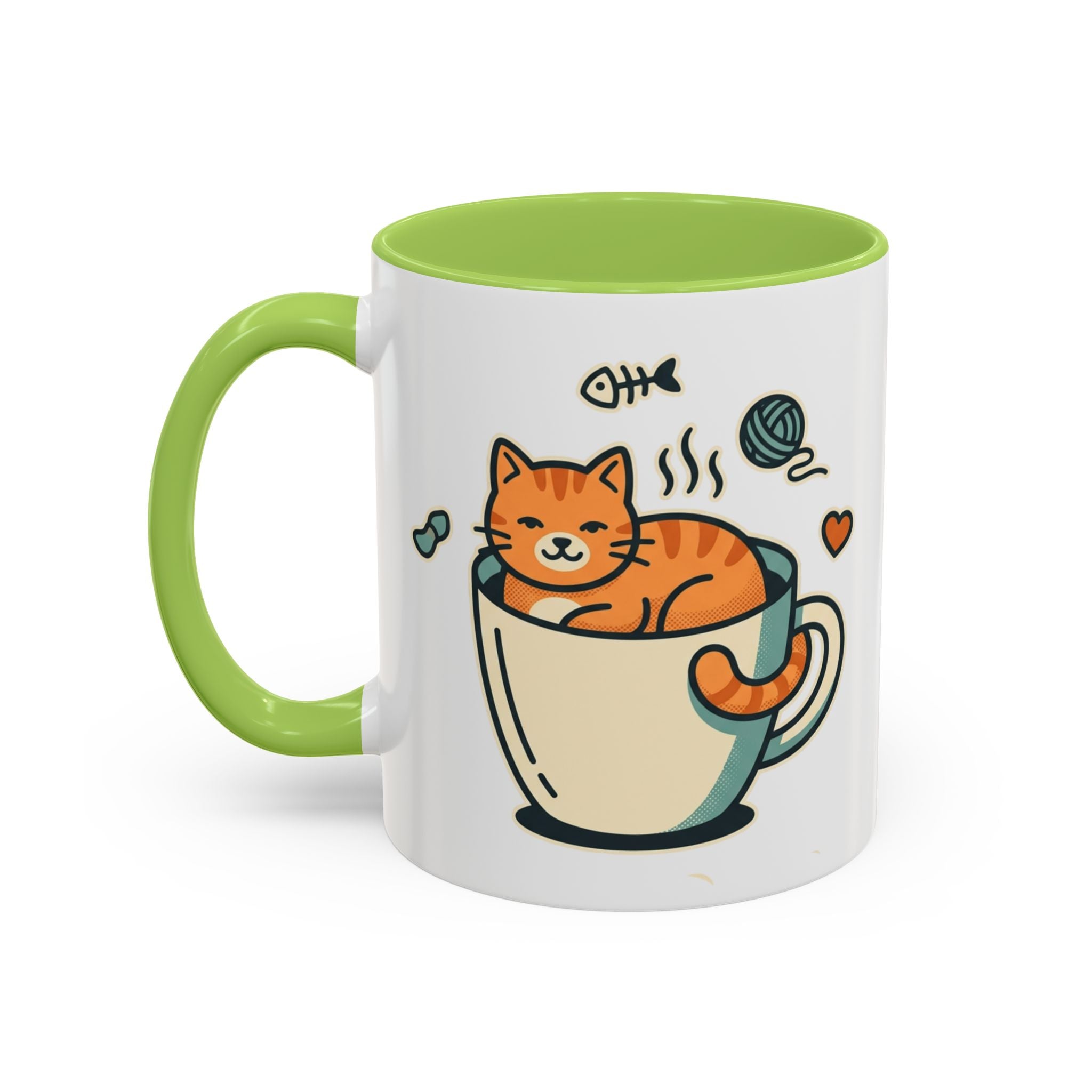 Cat in Cup Coffee Mug — Cute Cat Lover Accent Mug (11/15oz)