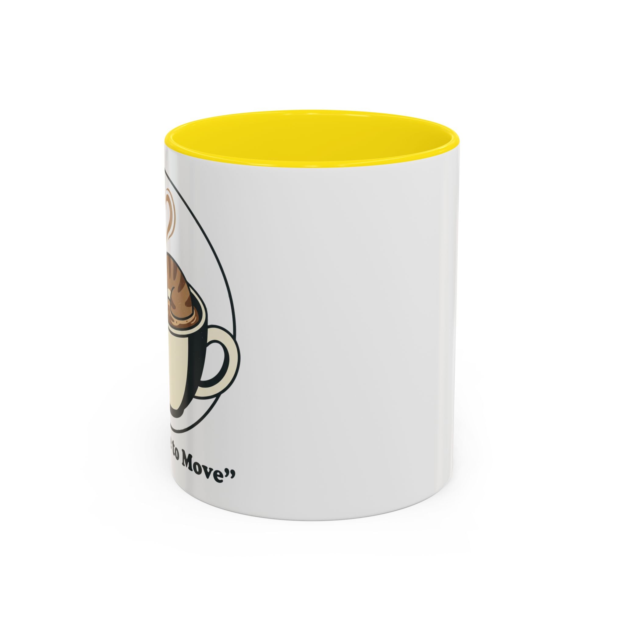 Latte Cat Coffee Mug – "Don't Wake Me, I'll Move" Cute Cat Latte Art Ceramic Accent Mug