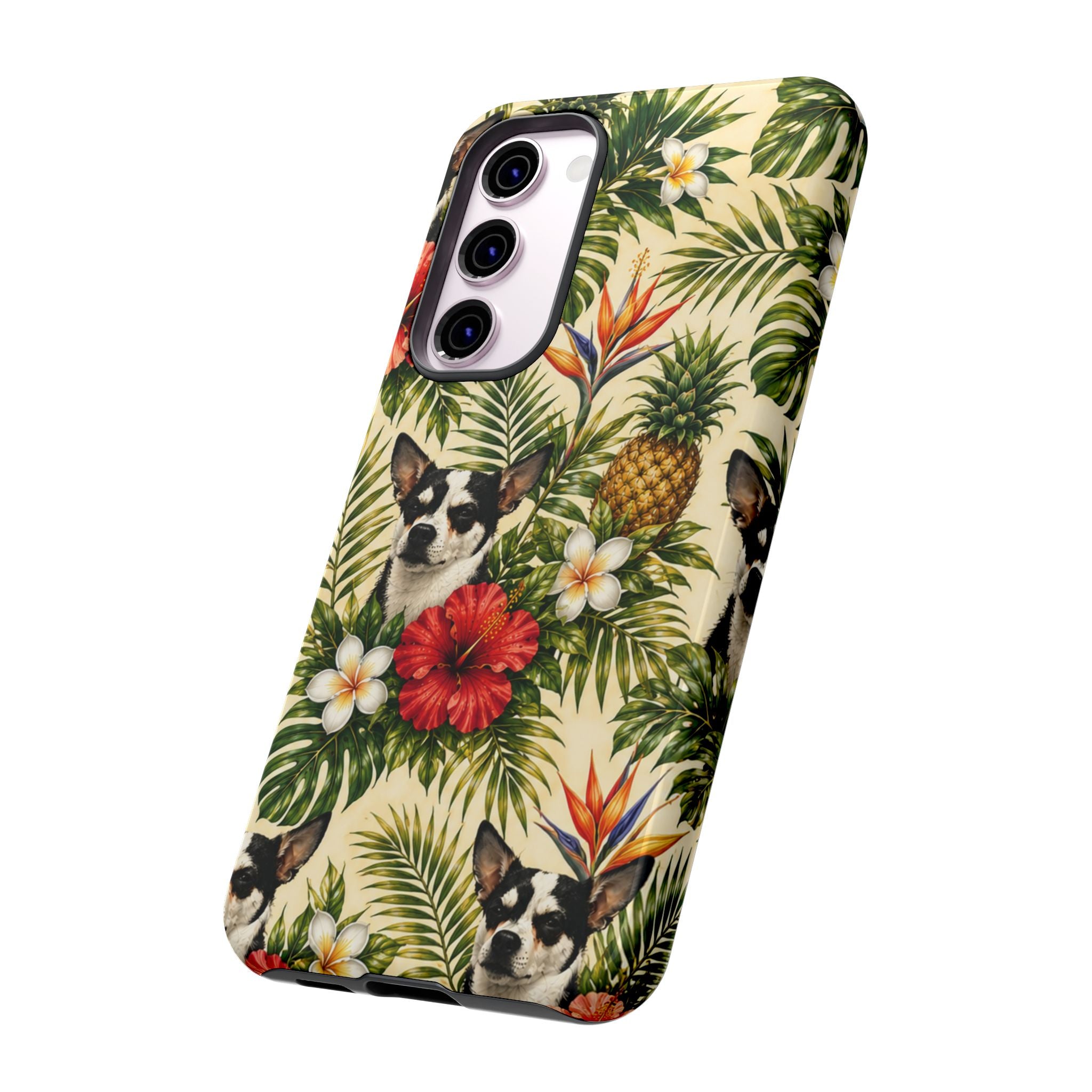 Tropical chihuahua Phone Case — Floral Pineapple Protective Tough Case