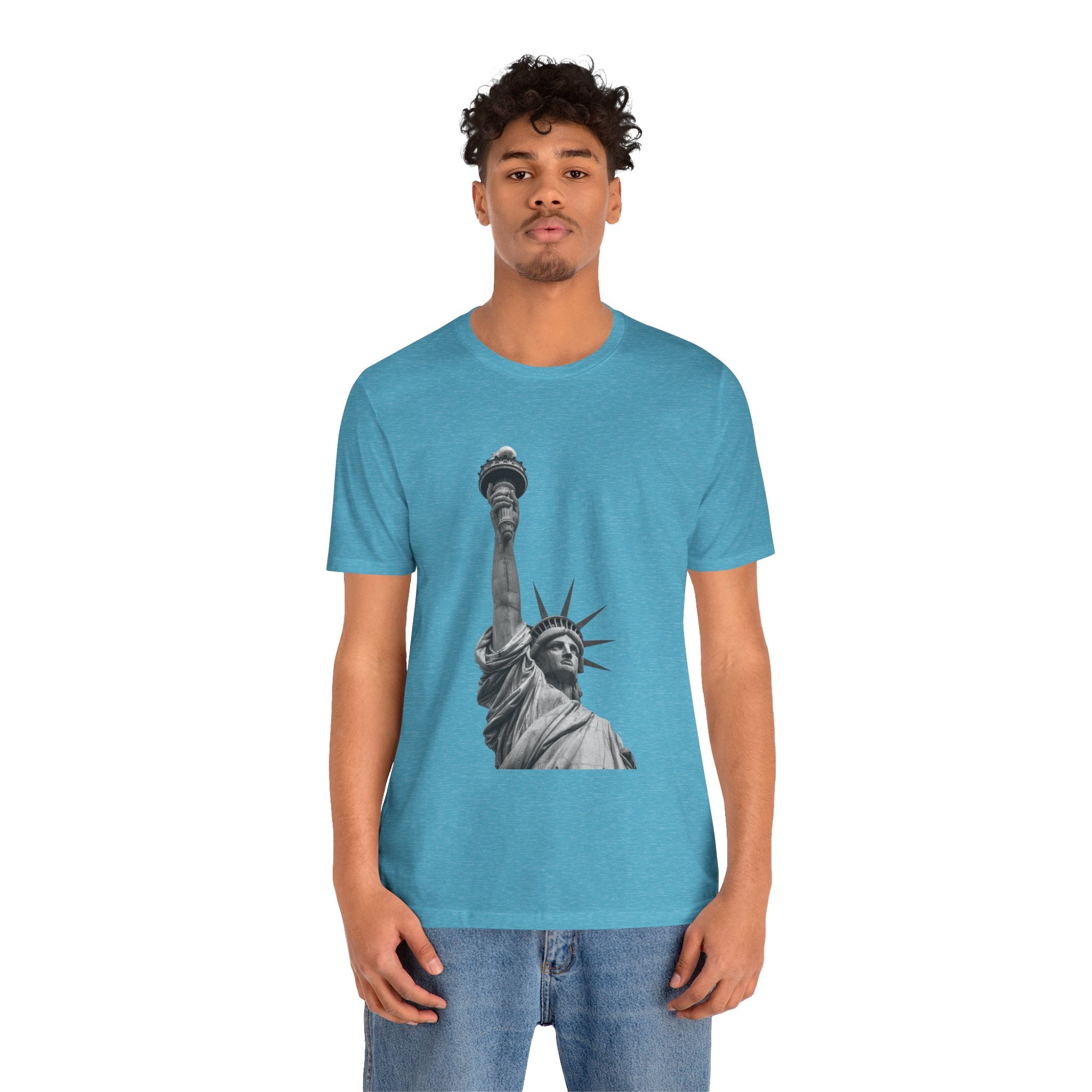 Statue of Liberty Graphic Tee — Black & White NYC Landmark T-Shirt