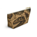 Vintage Lost World Accessory Pouch — Fossil & Botanical T-Bottom Cosmetic Bag