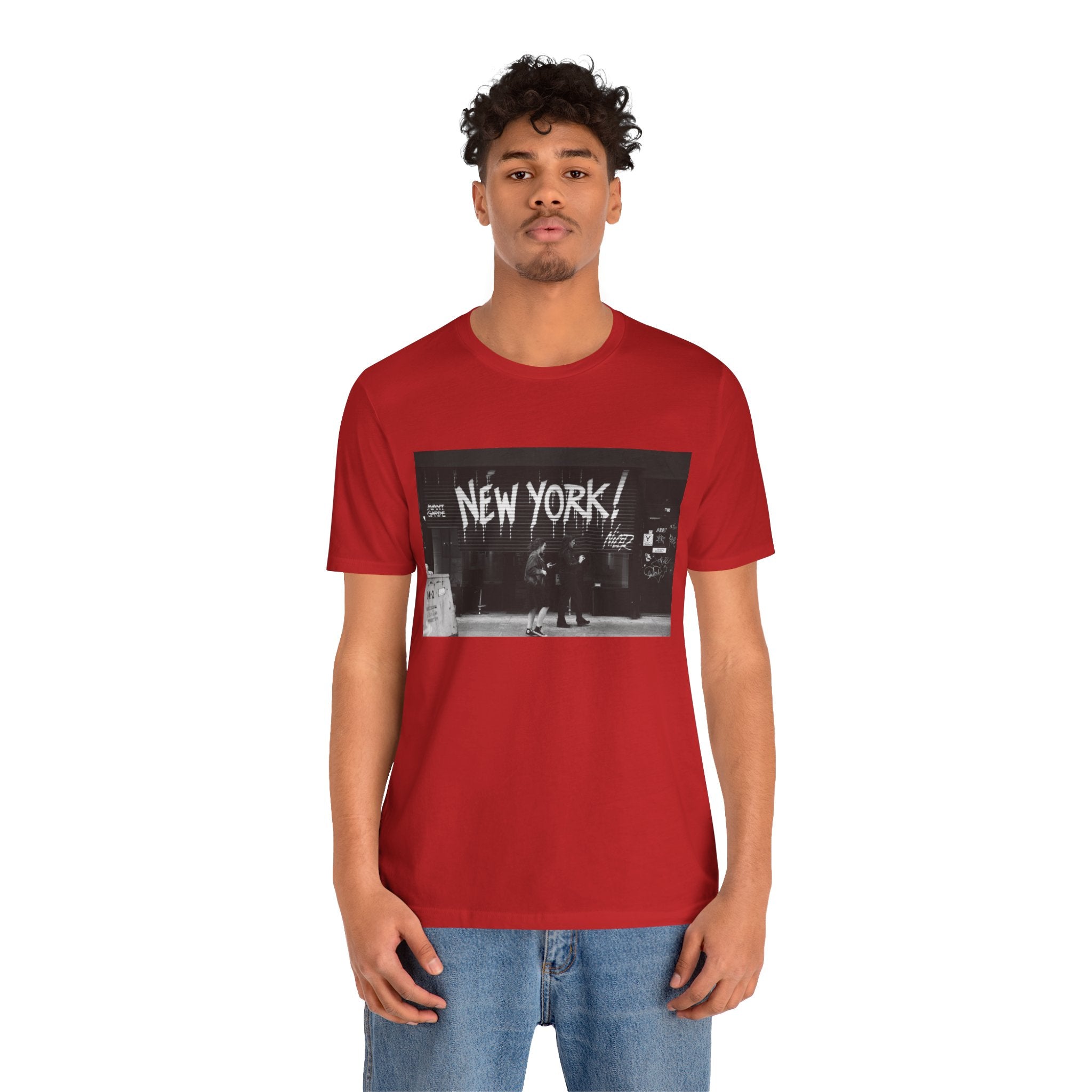 New York City Skyline Tee — Vintage Black & White 'NEW YORK!' Graphic Shirt