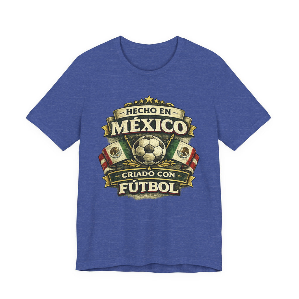 Mexico Soccer T‑Shirt — "Hecho en México, Criado con Fútbol" Vintage Football Tee