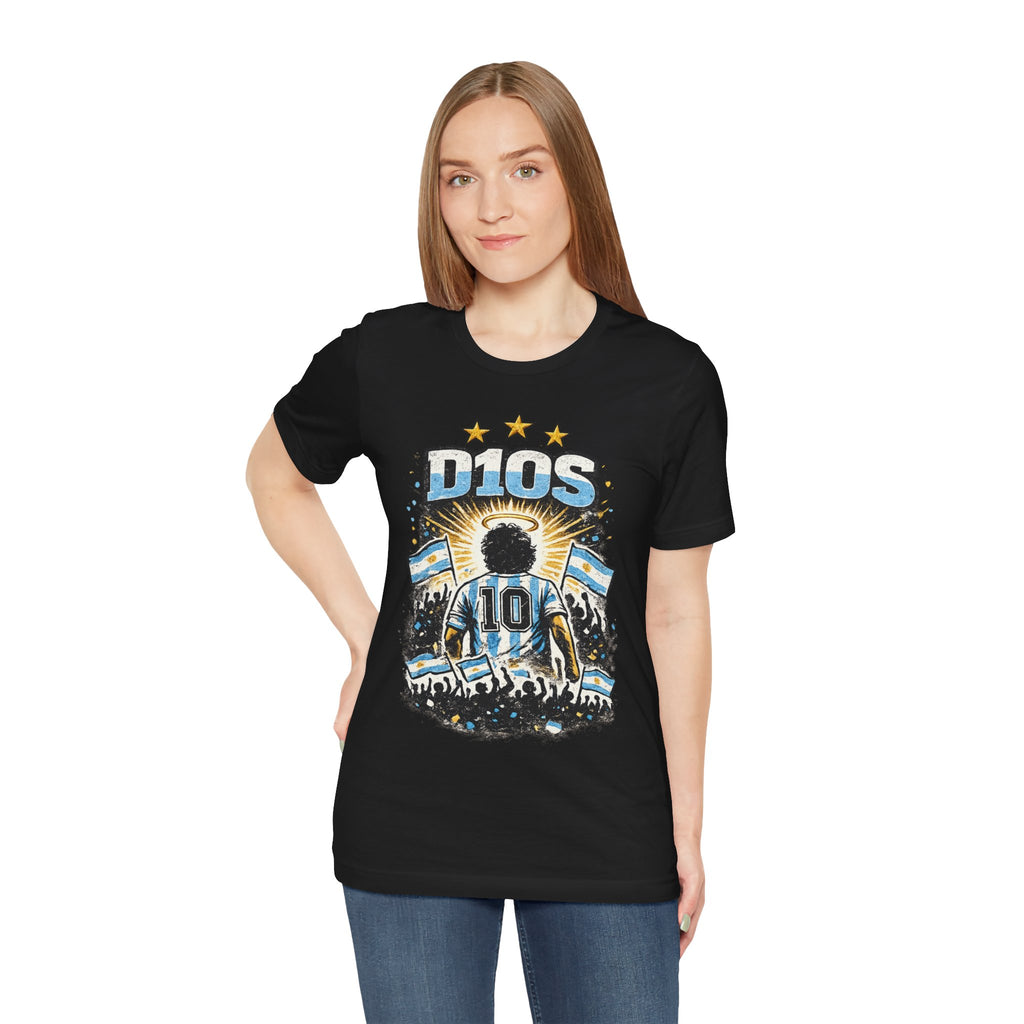 Dios 10 Argentina Soccer Tee — Maradona Tribute Football Shirt
