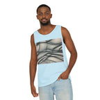 Abstract Wave Mesh Tank Top — Geometric Optical Illusion Graphic Tank