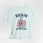 Brain Buffering T‑Shirt — Cute Cartoon Brain Graphic Tee for Neuro Humor