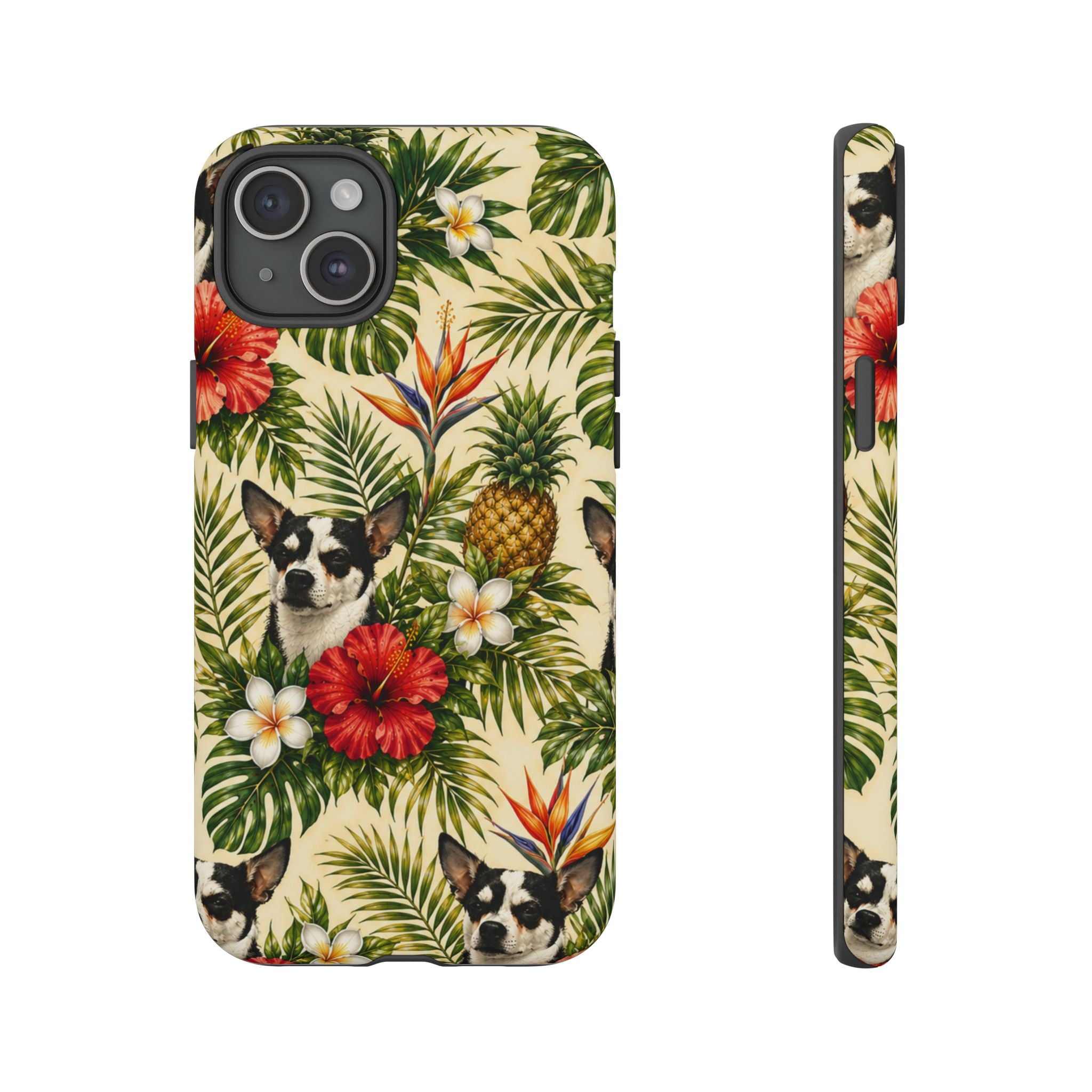 Tropical chihuahua Phone Case — Floral Pineapple Protective Tough Case