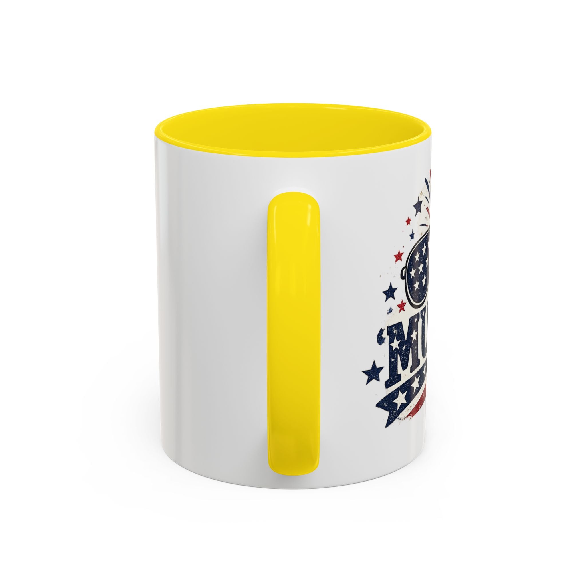 America Flag Accent Coffee Mug - Patriotic 11/15oz Tea Cup