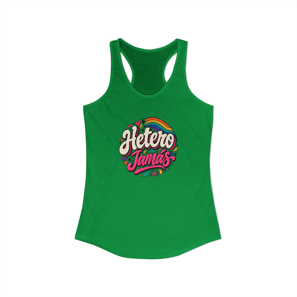Women's Ideal Racerback Tank - "Hetero Jamás"