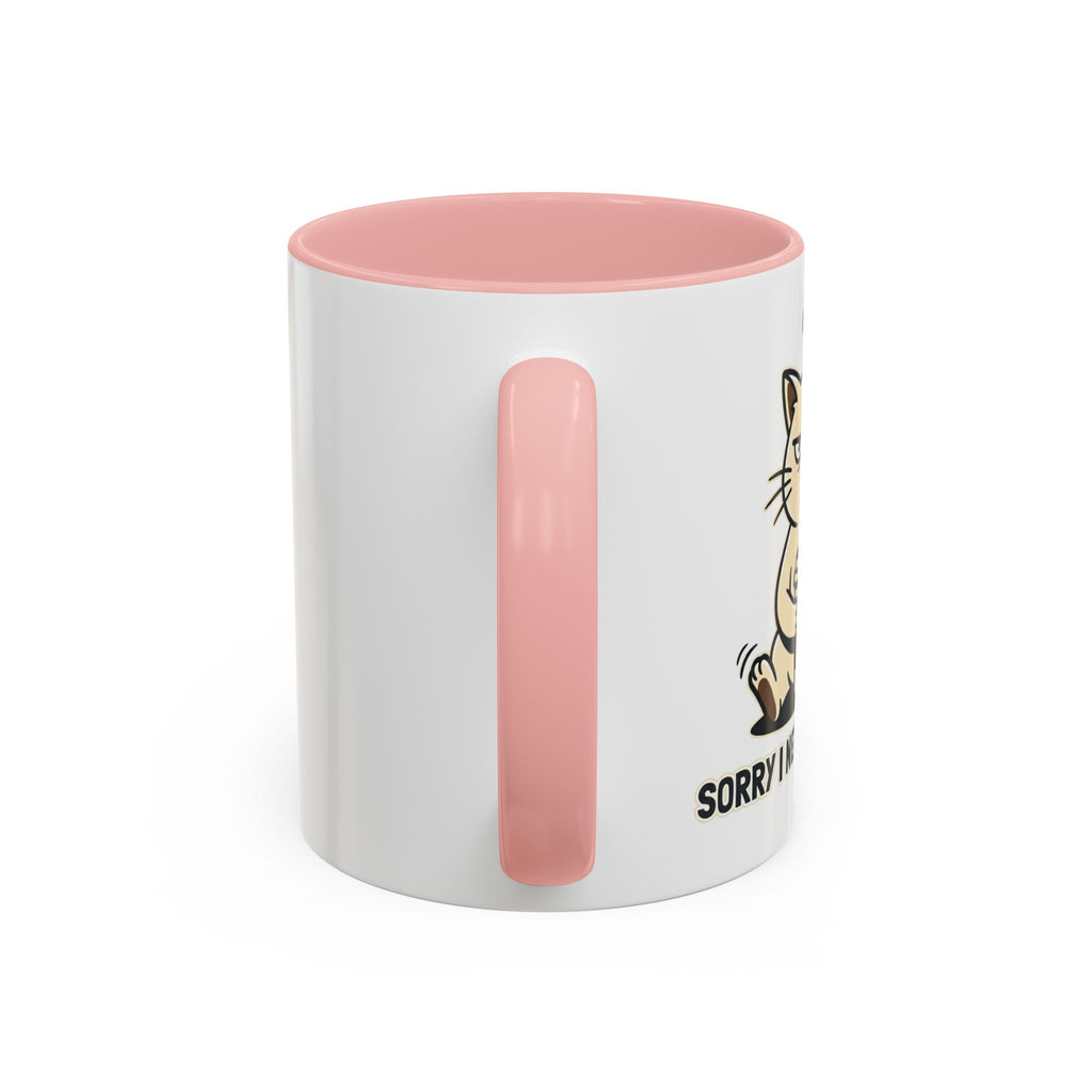 Cat Lover Coffee Mug – Cute Cat Illustration ‘Coffee’ Accent Ceramic Mug (11/15oz)