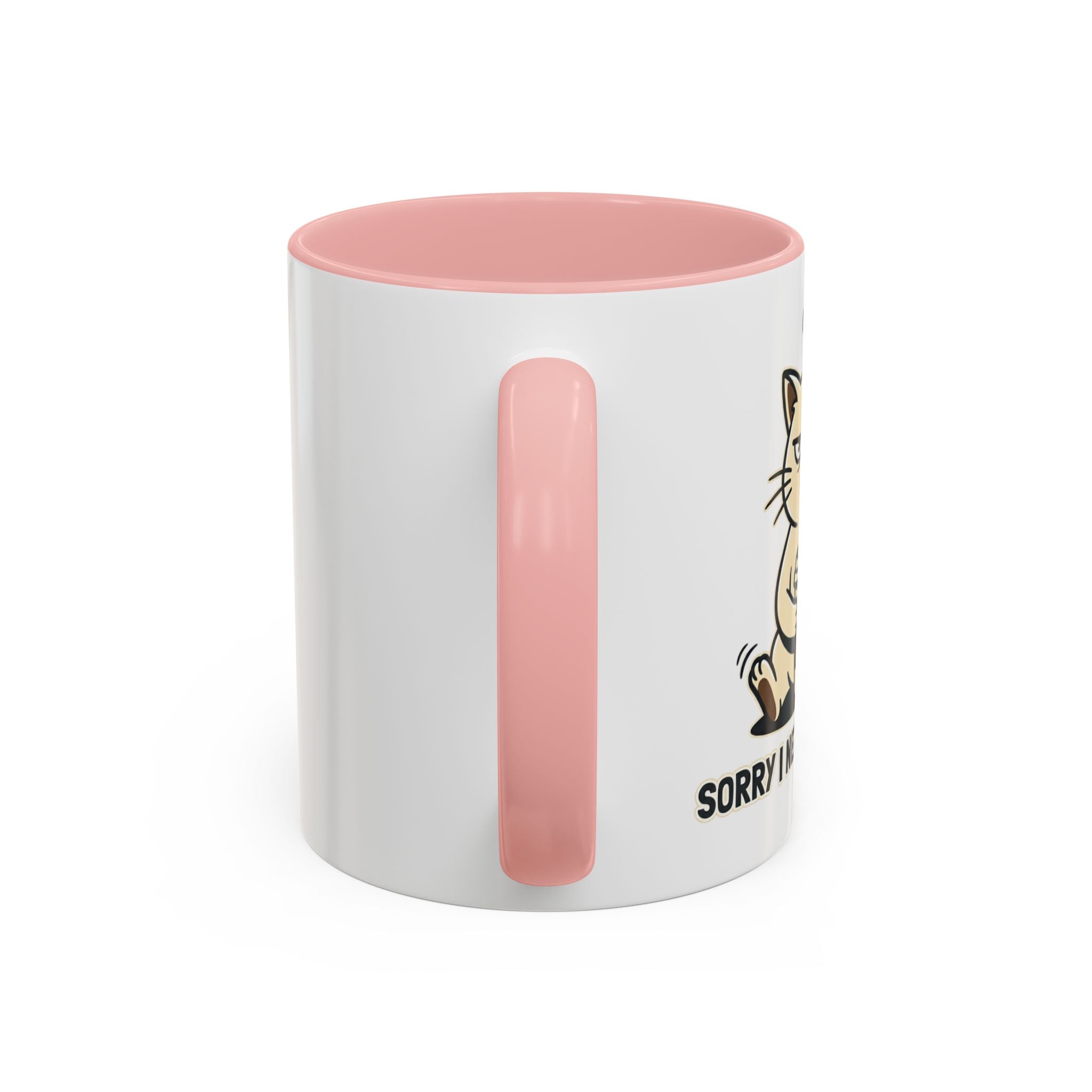 Cat Lover Coffee Mug – Cute Cat Illustration ‘Coffee’ Accent Ceramic Mug (11/15oz)