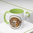 Cat Coffee Mug — Cute Orange Kitty Holding ‘Coffee’ Accent Ceramic Mug (11/15 oz)