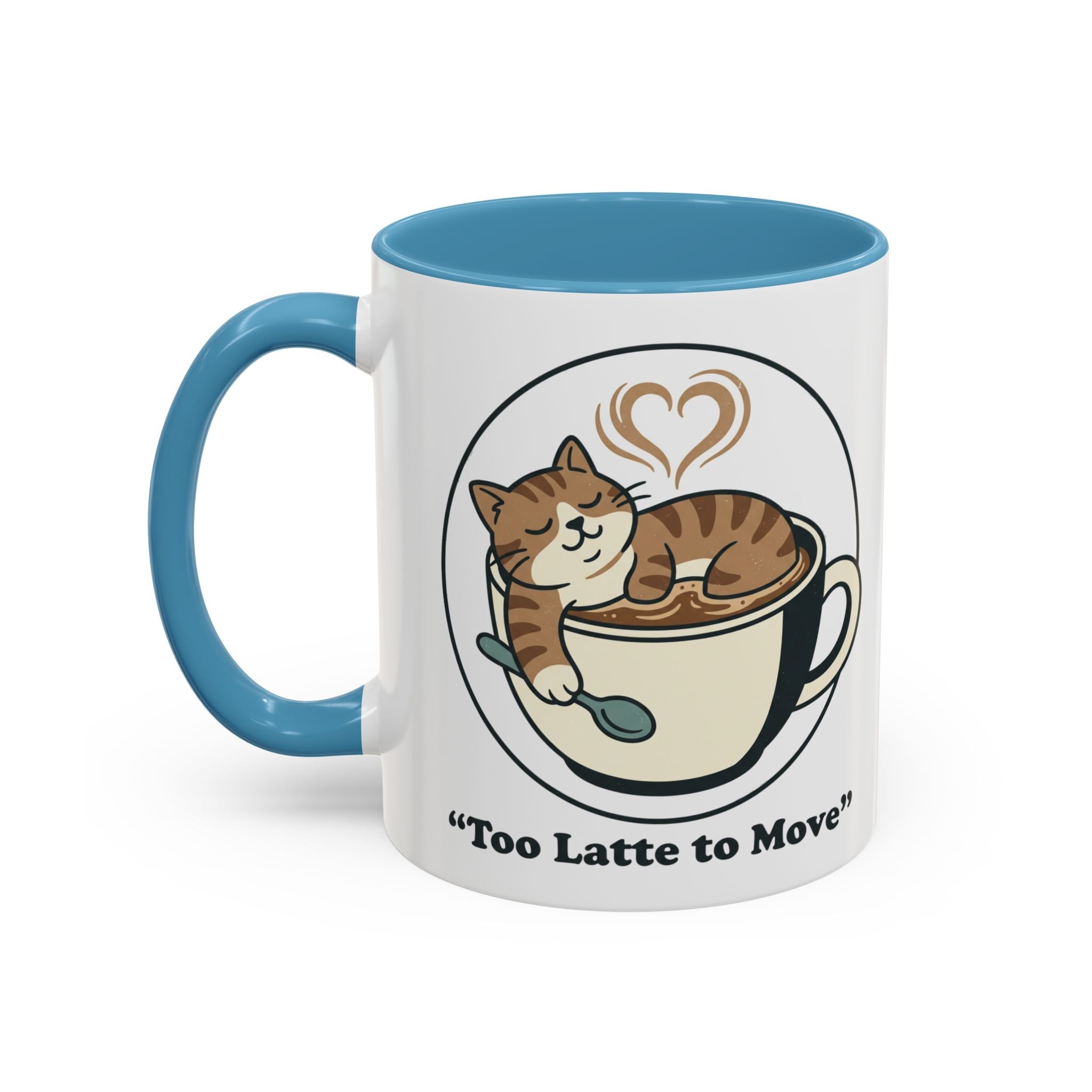 Latte Cat Coffee Mug – "Don't Wake Me, I'll Move" Cute Cat Latte Art Ceramic Accent Mug