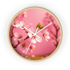 Cherry Blossom Wall Clock — Pink Floral Decorative Clock for Home & Spring Gifts