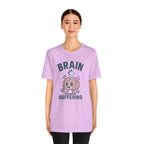 Brain Buffering T‑Shirt — Cute Cartoon Brain Graphic Tee for Neuro Humor