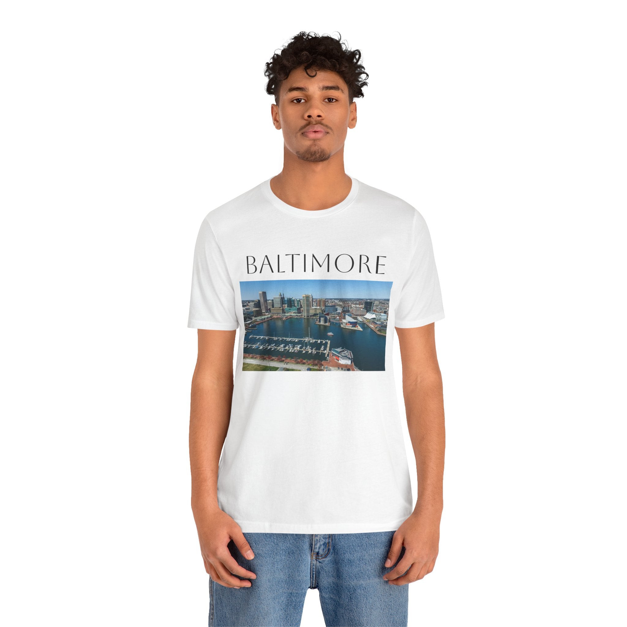 Baltimore Skyline Photo Tee — Inner Harbor Cityscape T-Shirt