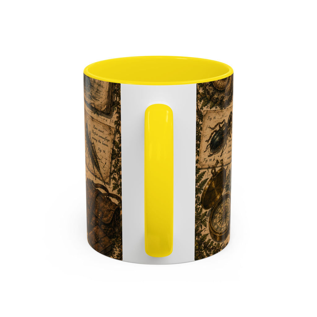 Vintage Natural History Coffee Mug — Botanical & Fossil Illustration Accent Mug