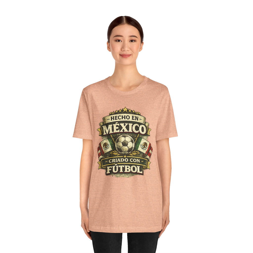 Mexico Soccer T‑Shirt — "Hecho en México, Criado con Fútbol" Vintage Football Tee