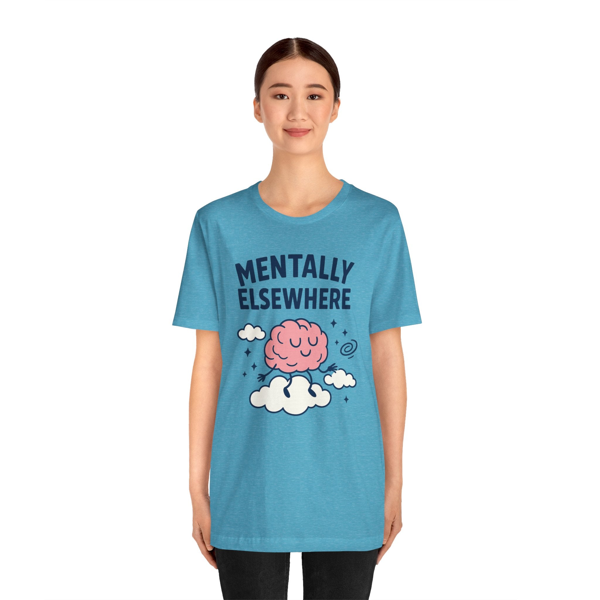 Mentally Elsewhere T-Shirt — Cute Brain on Cloud Graphic Tee