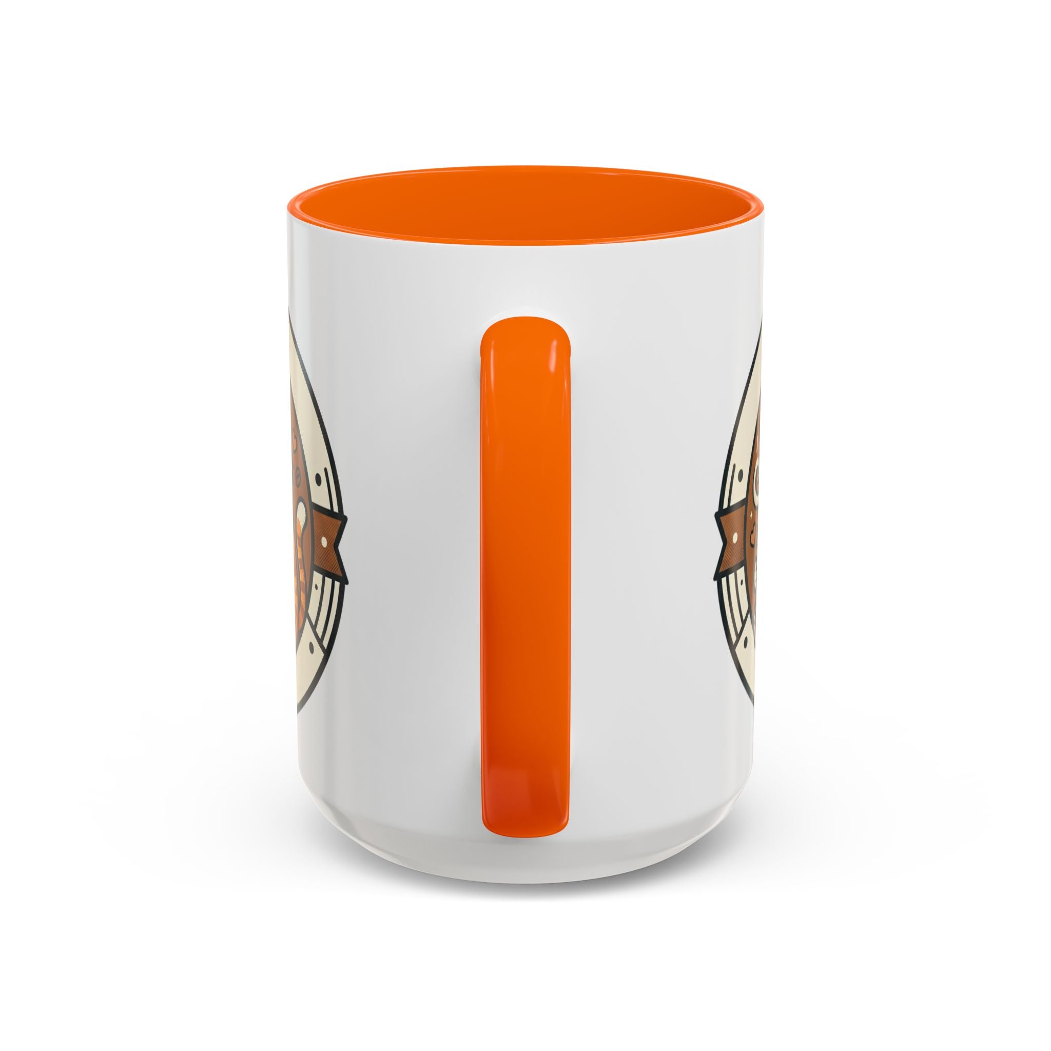 Cat Coffee Mug — Cute Orange Kitty Holding ‘Coffee’ Accent Ceramic Mug (11/15 oz)