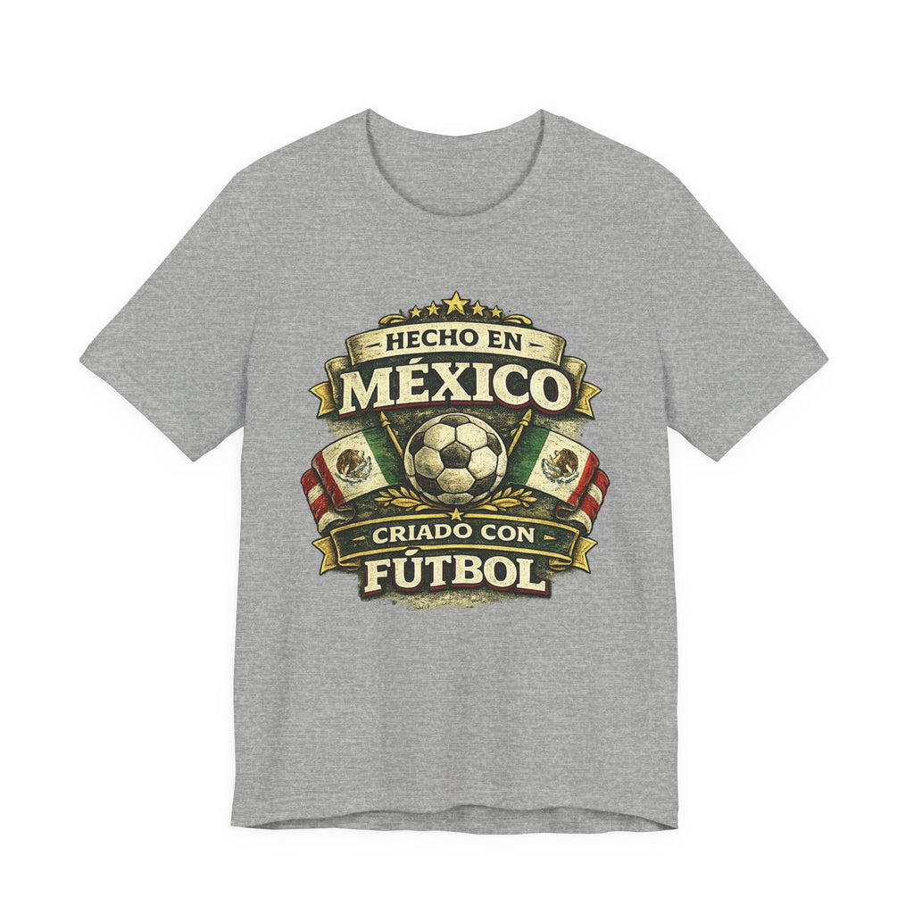 Mexico Soccer T‑Shirt — "Hecho en México, Criado con Fútbol" Vintage Football Tee