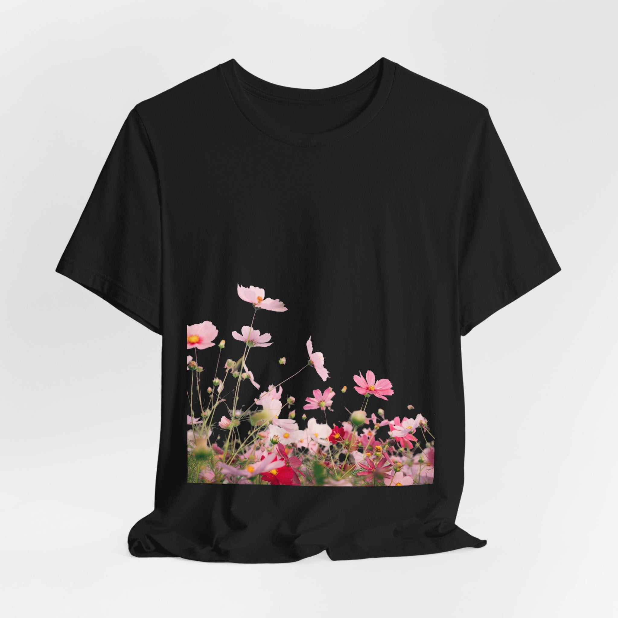 Floral Meadow Tee – Pink Wildflower Field Graphic T-Shirt