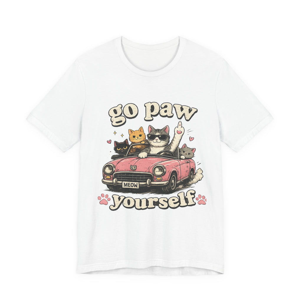 Go Paw Yourself Cat Tee – Cute Retro Cats in Convertible T‑Shirt