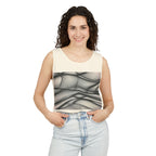 Abstract Wave Mesh Tank Top — Geometric Optical Illusion Graphic Tank