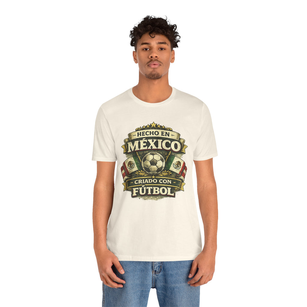 Mexico Soccer T‑Shirt — "Hecho en México, Criado con Fútbol" Vintage Football Tee