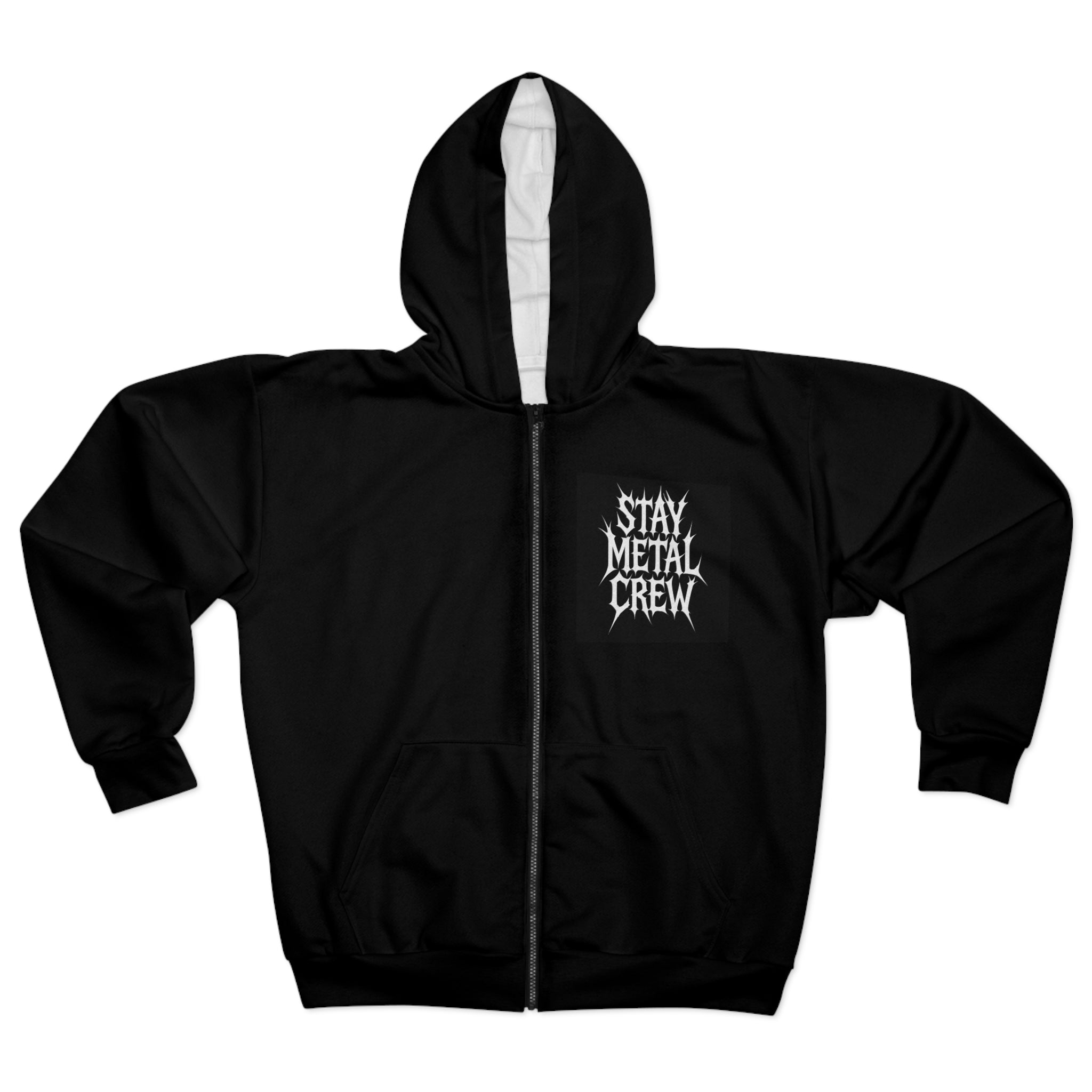 Stay Metal Unisex Zip Hoodie | Rock Tees, Music Apparel, Festival Wear, Gift for Him, Edgy Street Style