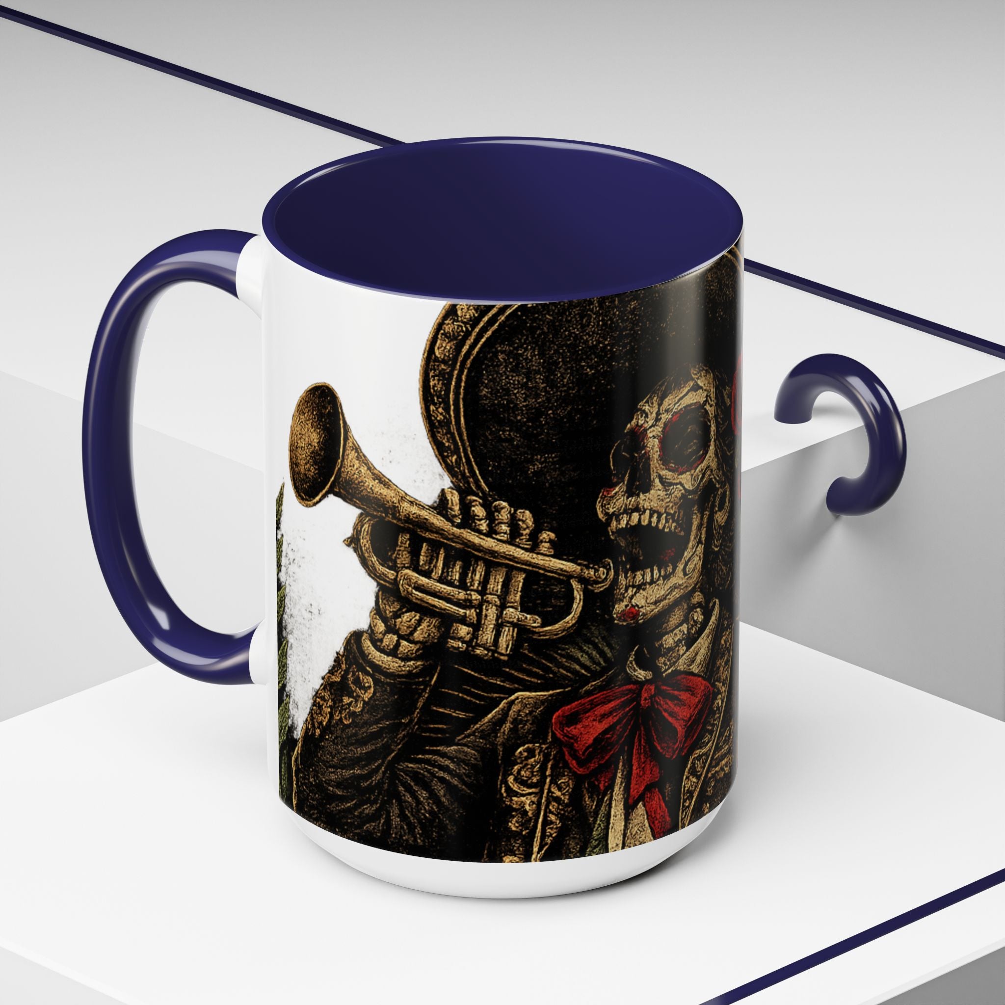 Day of the Dead Soccer Skull Accent Mug — 11/15oz