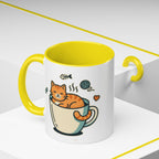 Cat in Cup Coffee Mug — Cute Cat Lover Accent Mug (11/15oz)