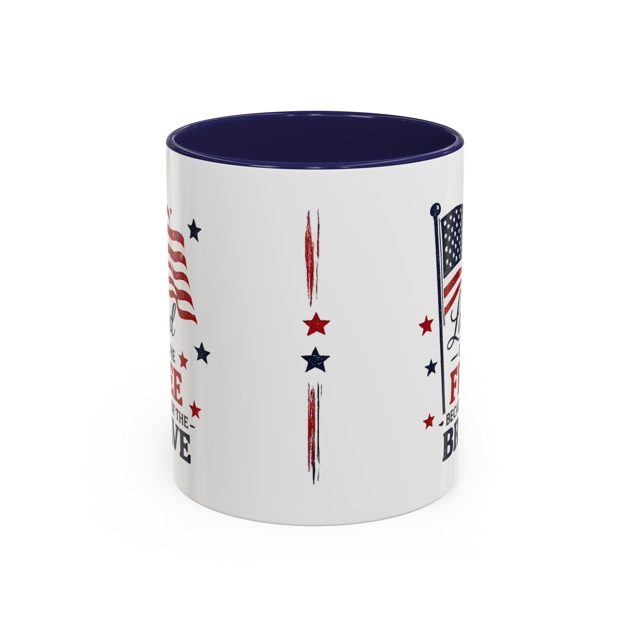 Patriotic Coffee Mug — "Land of the Free Because of the Brave" Accent Mug