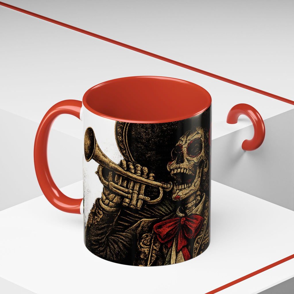 Day of the Dead Soccer Skull Accent Mug — 11/15oz