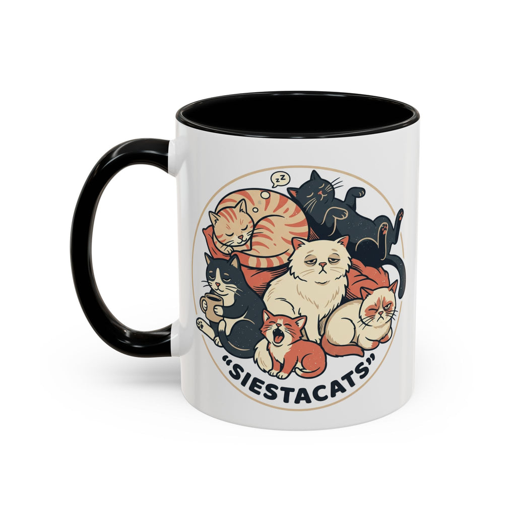 Cat Jester Accent Coffee Mug – Whimsical Vintage Cat Illustration (11/15oz)
