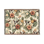 Tropical Floral Woven Blanket — Kiwi, Pineapple, Coconut & Hibiscus Throw