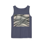 Abstract Wave Mesh Tank Top — Geometric Optical Illusion Graphic Tank