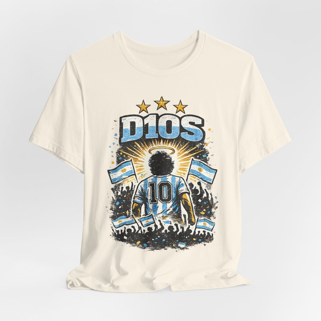 Dios 10 Argentina Soccer Tee — Maradona Tribute Football Shirt