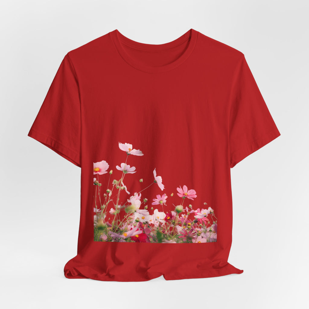 Floral Meadow Tee – Pink Wildflower Field Graphic T-Shirt