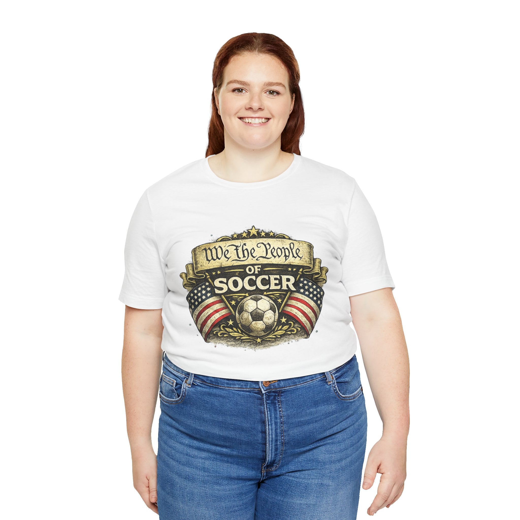 We The People of Soccer T-Shirt — American Flag Vintage Soccer Tee